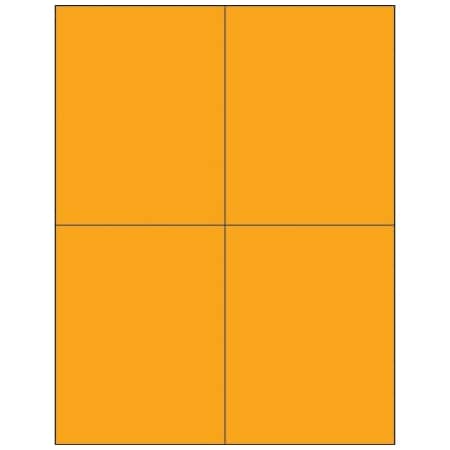 Bsc Preferred 4 1/4 x 5-1/2 ''Fluorescent Orange Rectangle Laser Labels, 400PK BUY00024241